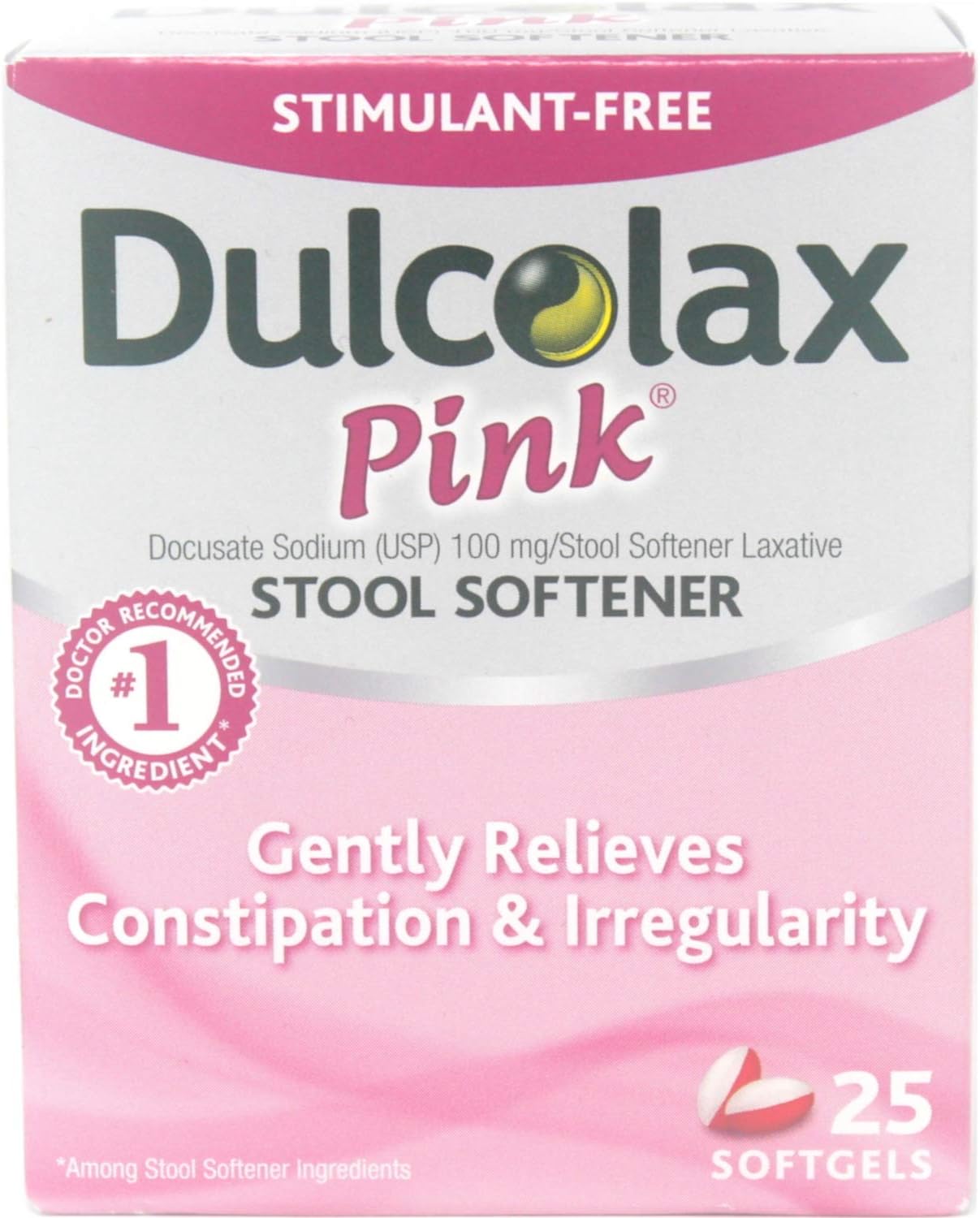 Dulcolax Pink Stool Softener Softgels 25 ea (Pack of 3)