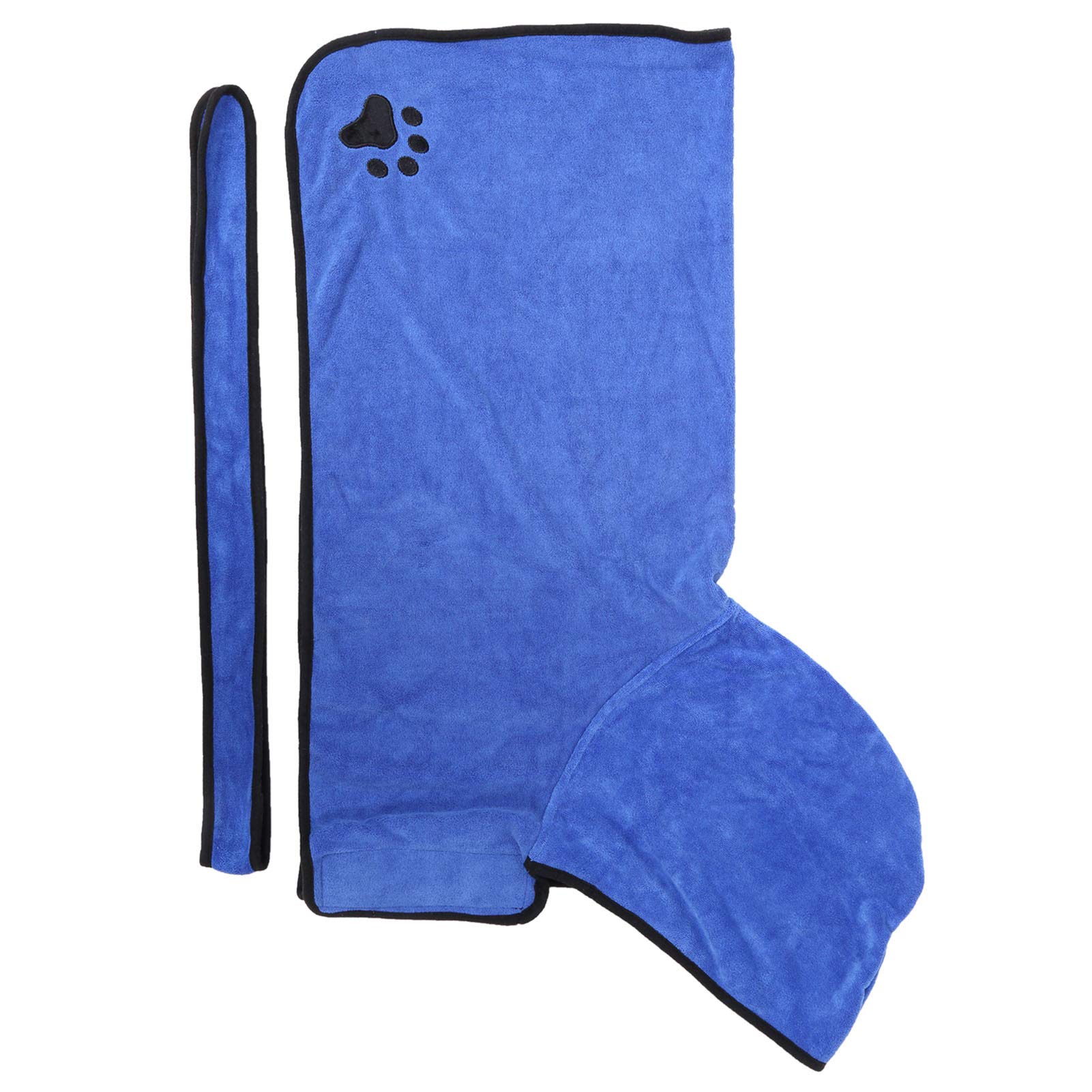 Accappatoio per animali in fibra con cintura, asciugamano per (XL) | Accappatoio per cani con cappuccio, realizzato in tessuto di fibra assorbente, dotato di cintura regolabile e chiusura al