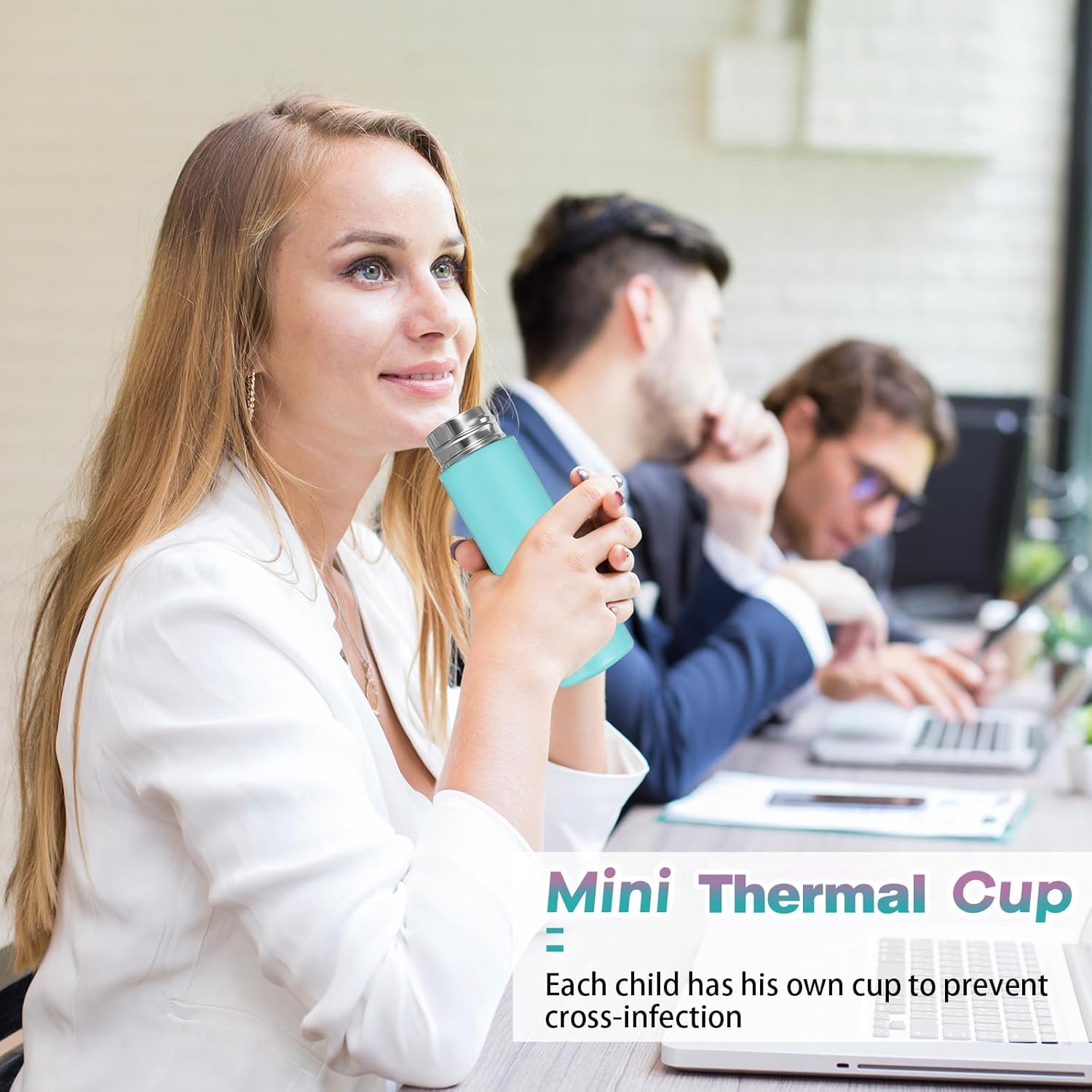 Irenare 5oz Mini Water Bottle Mini Insulated Stainless Steel Bottle Purse Water Bottle Cute Leak Proof Flask Keeps Drink Cold and Hot for Purse Women(Blue,1 Piece) - Image 6