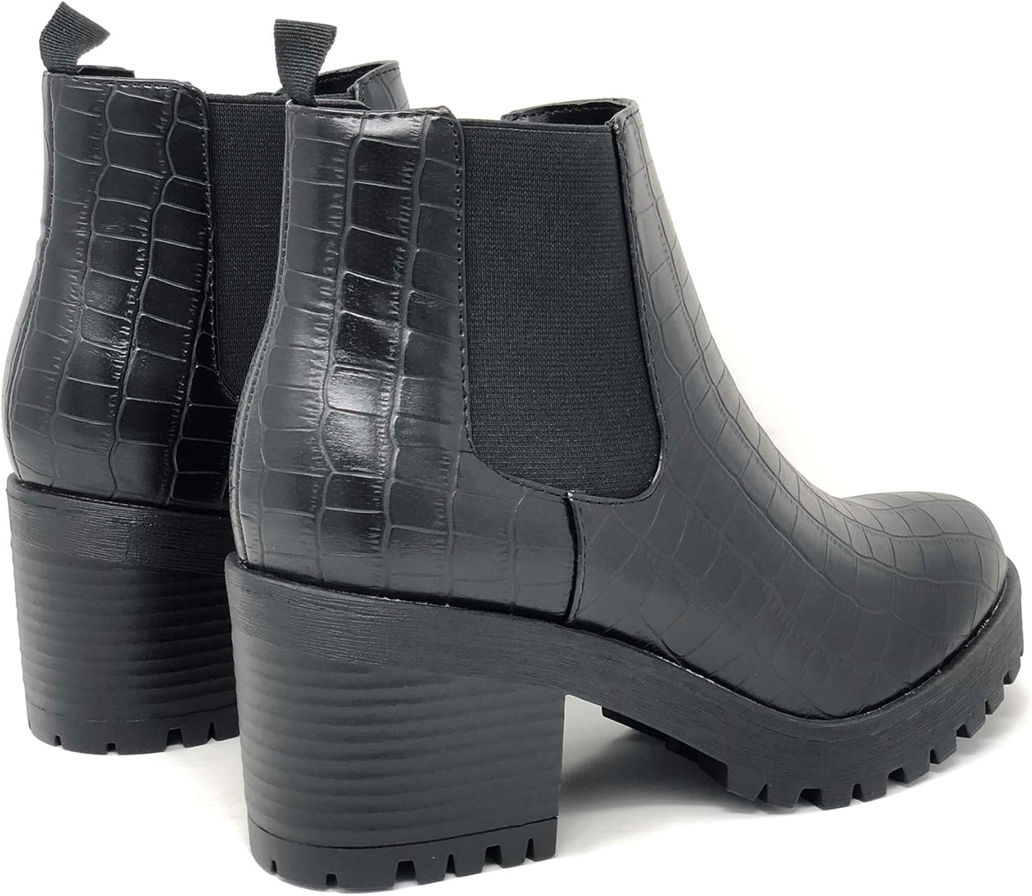 Soda Top Shoes Jaber Ankle Boot W Lug Sole Elastic Gore and Chunky Heel - Image 3