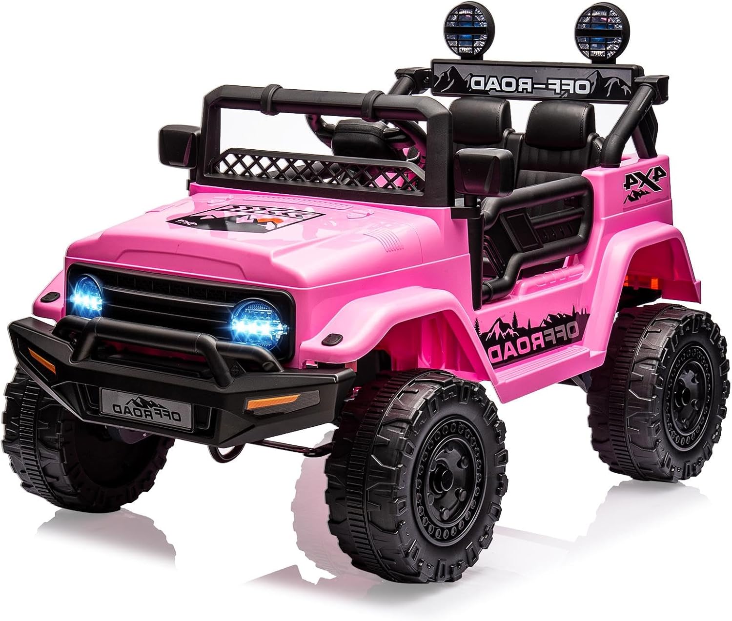 Garvee 12V Kids Ride On Truck Car with Remote Control - Electric Ride On Toys for Toddlers, Spring Suspension, 3 Speeds, LED Lights, Bluetooth Music & Parent Safety Brake​