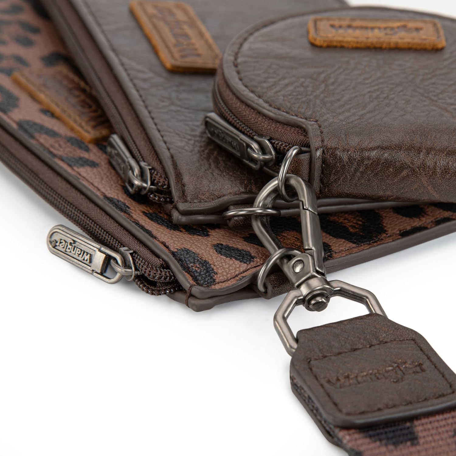 Montana West X Wrangler Keychain Wristlet Wallets for Women Dual Pouch Wristlet with Zipper Coin Purse Large Capacity and Easy to Carry