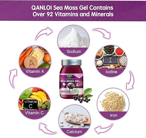 Miniatura 6 de Gel de musgo marino irlandés, superalimento avanzado con musgo marino orgánico natural, 18.5 onzas, suplemento de musgo marino (saúco)