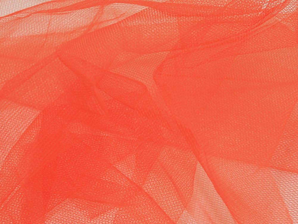 54" wide Dress Net Fabric Orange - per metre