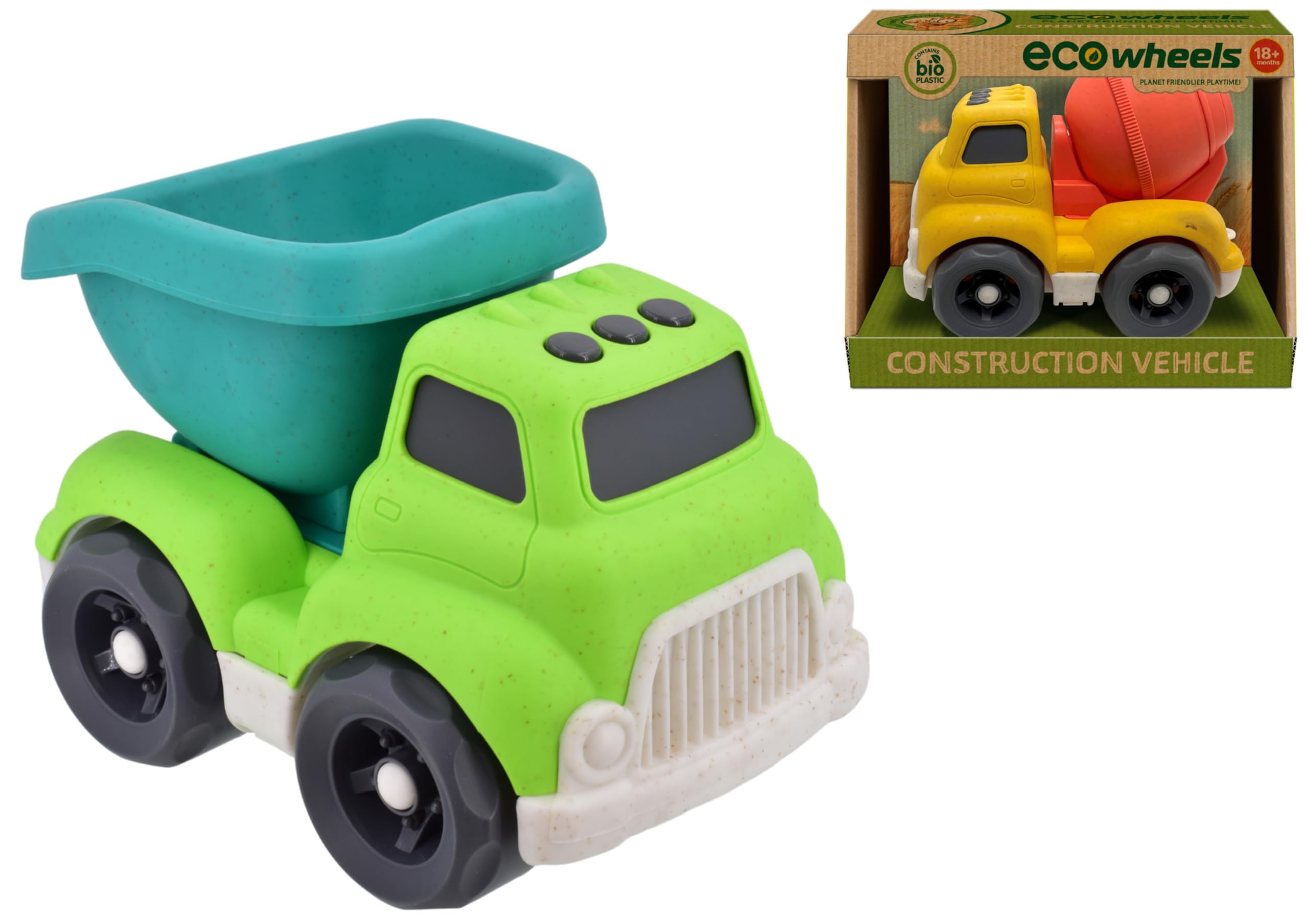 KandyToys Eco Wheels Bio Plastic Construction Vehicle 16cm (Colours Vary)