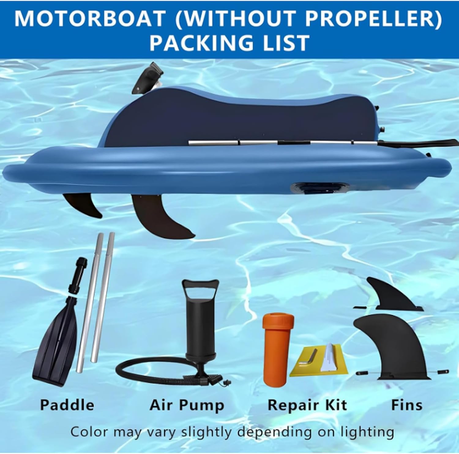 Inflatable Electric Jet Ski, Mini Electric Jet Boat for Adults to Ride 500 W 700 W Brushless Electric Water Surf Boat 3-9km/H Speed 40m Depth Rating for Snorkeling
