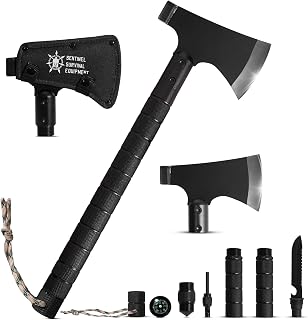 Bushcraft Hatchet - Multi-Tool Camping Hatchet with Firestarter and Saw | Portable Survival Gear | Hiking and Emergency Tools | All-in-One Backpaging Axe for Outdoor Adventures