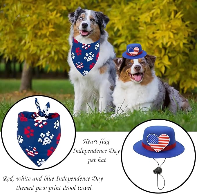 Pañuelo Triangular Reversible Bandana Perro Bandera Estados Unidos 2 Piezas miniatura 6