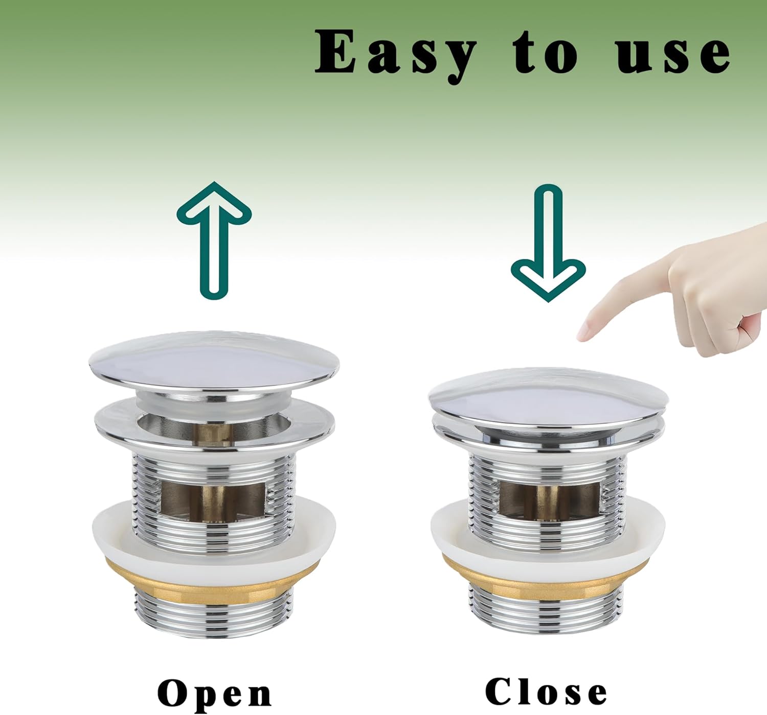 Freestanding Tub Drain, Pop Up Freestanding Bathtub Drain, Removable Filter Basket Drain Stopper, Comes with Pop Up Bolt (Chrome)