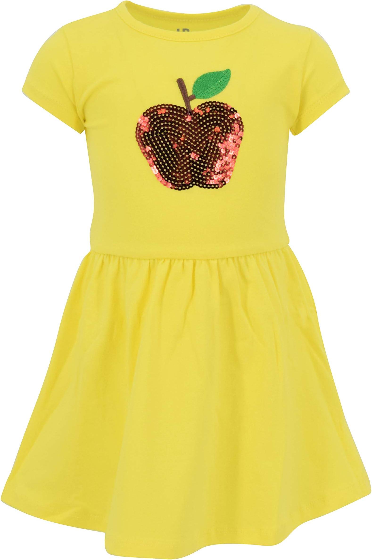 Unique BabyGirls Back to School Sequins Apple Dress Outfit