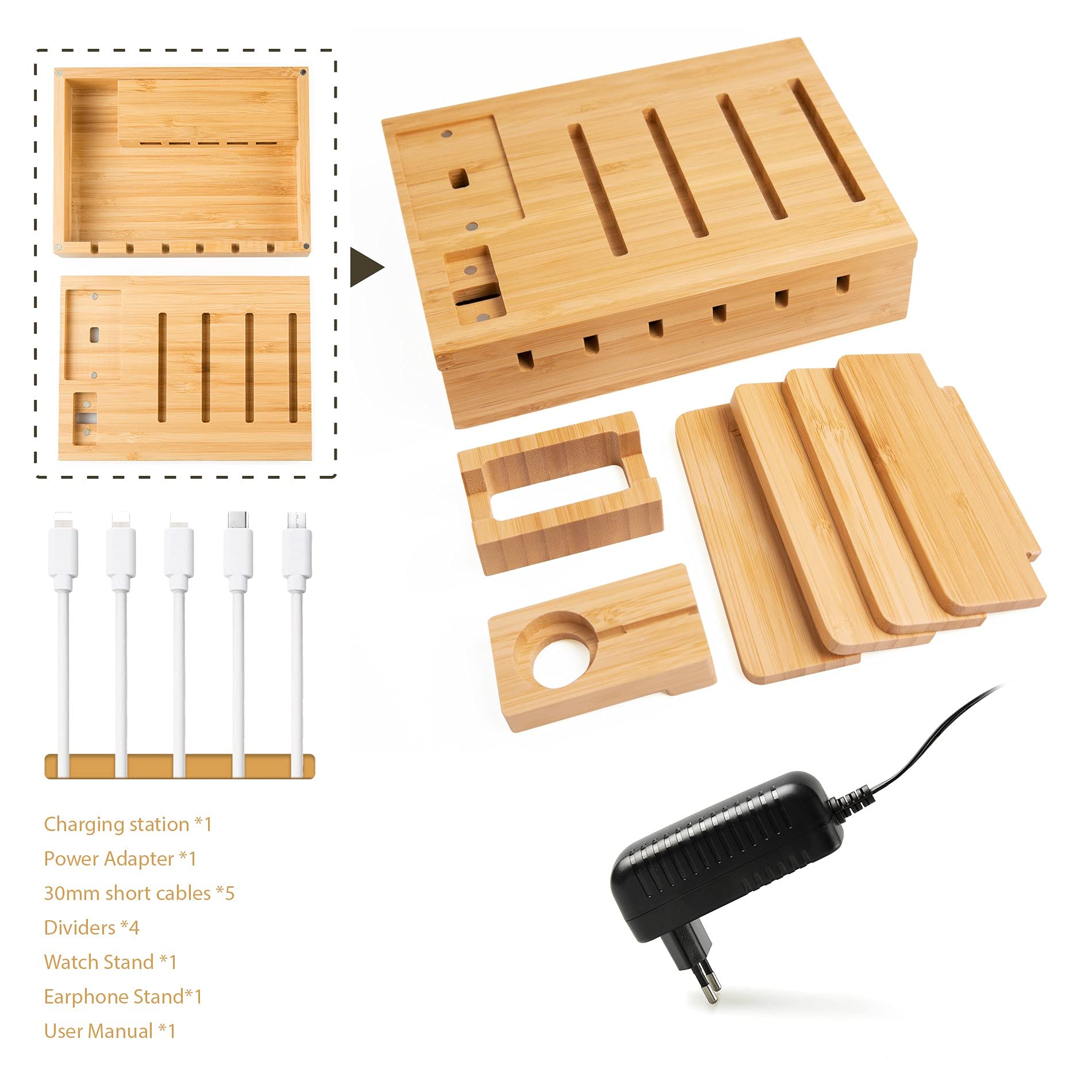 TechDot Bambus Ladestation Mehrere Gerte 5 Port USB Multi Ladestation  Bamboo fr Handys Smartphones Tablets Holz Ladestation: Amazon.de:  Elektronik & Foto