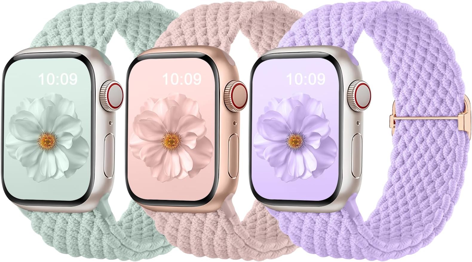 3 Pack Braided Stretchy Solo Loop Compatible with Apple Watch Bands 38mm 40mm 41mm 42mm 46mm 44mm 45mm 49mm for Women Men, Nylon Elastic Strap for iWatch Series 11 10 9 8 7 6 5 4 3 2 1 SE Ultra3 2 1