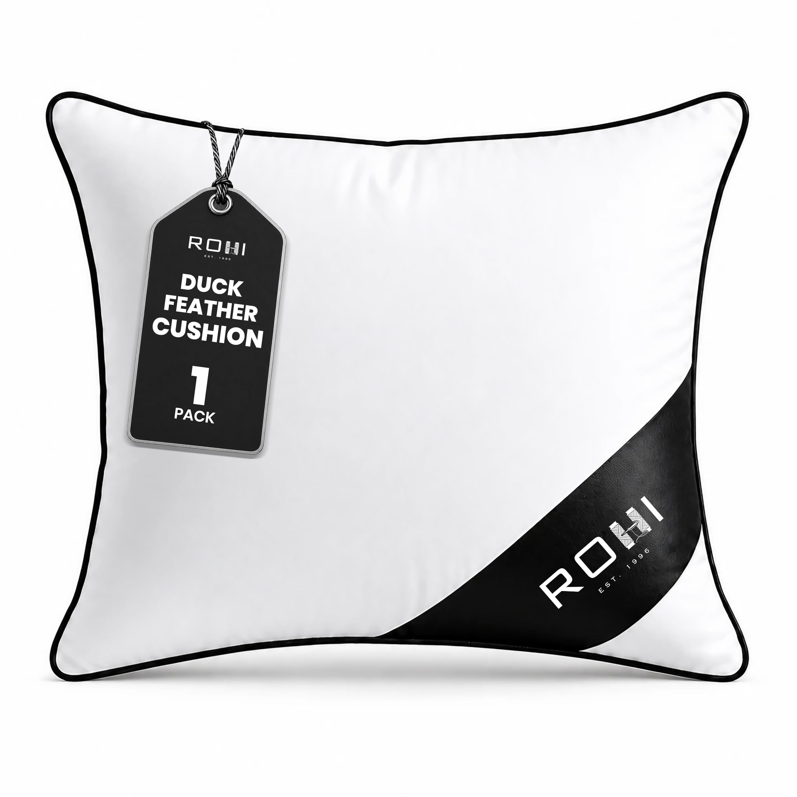 Rohi Pack Of 1 Hypoallergenic Duck Feather Cushion Insert 45Cm X 45Cm (18"X 18") - Double Stitched Seams - Bed & Sofa Cushion With Duck Feather & Down Filling (,18" X 18" | 45Cm X 45Cm)