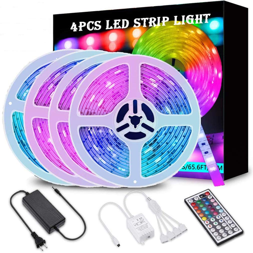 Striscia LED 5M, Wifi Luci Led Colorate Smart Phone Strisce LED Compatibile RGB SMD 5050 Musica Sync LED Strip Controllo App E 44 Tasti Telecomando RF Per Casa Cucina Festa TV Decorazione,20M