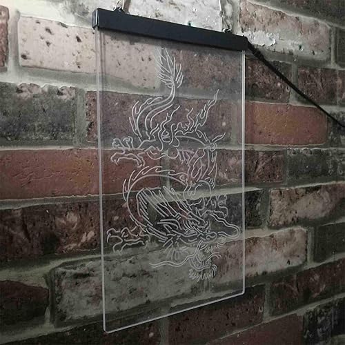 Miniatura 4 de ADVPRO Hombre Dragón Chino Cueva Garaje Tatuaje Dual Color LED Neon Sign Blanco y Azul 12 x 16 pulgadas st6s34-i3780-wb