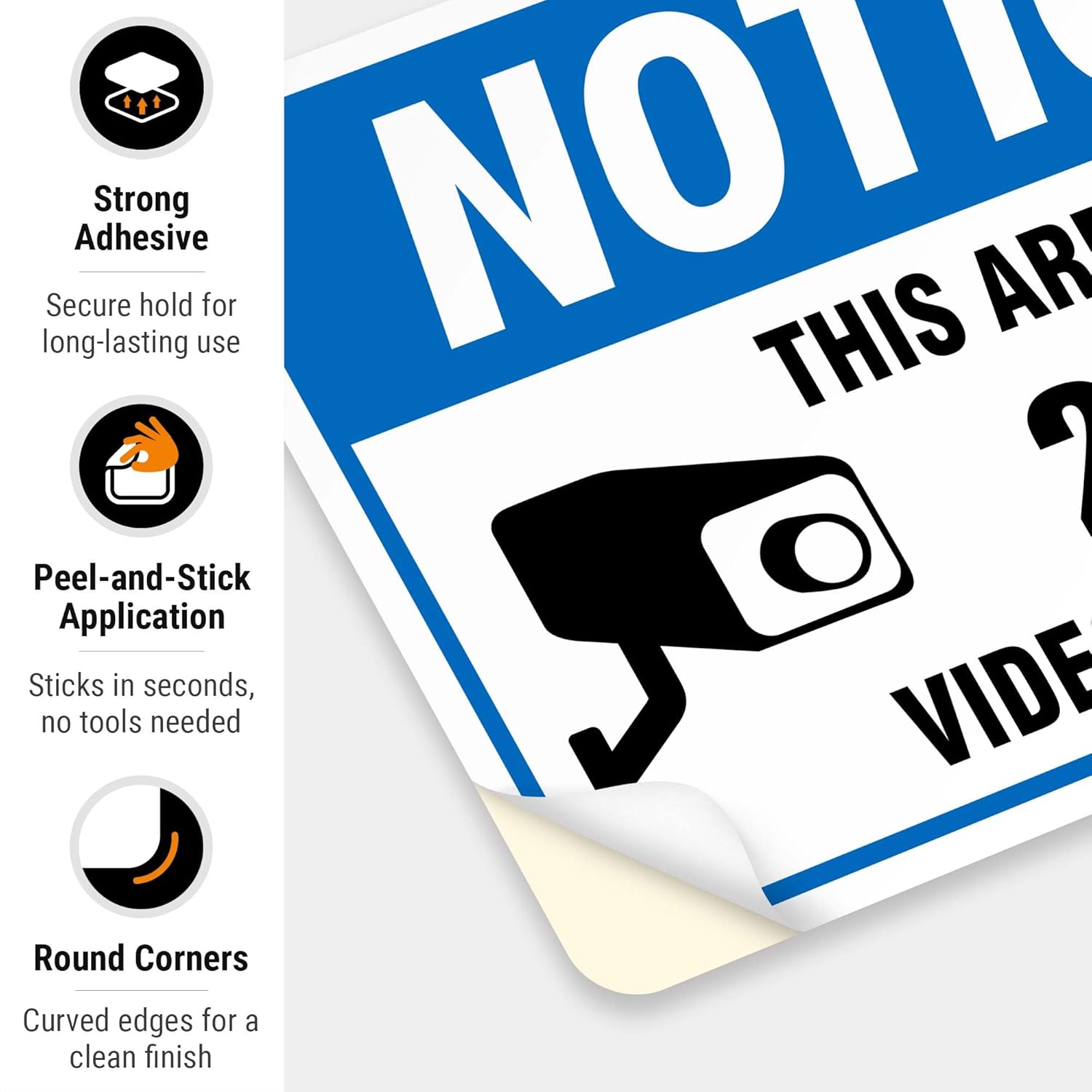(4 Pack) 24 Hour Video Surveillance Sign, Under Video Surveillance, 10x7 Inches Heavy 0.40 Aluminum, Weather/Fade Resistant, Indoor/Outdoor Use, Made in USA