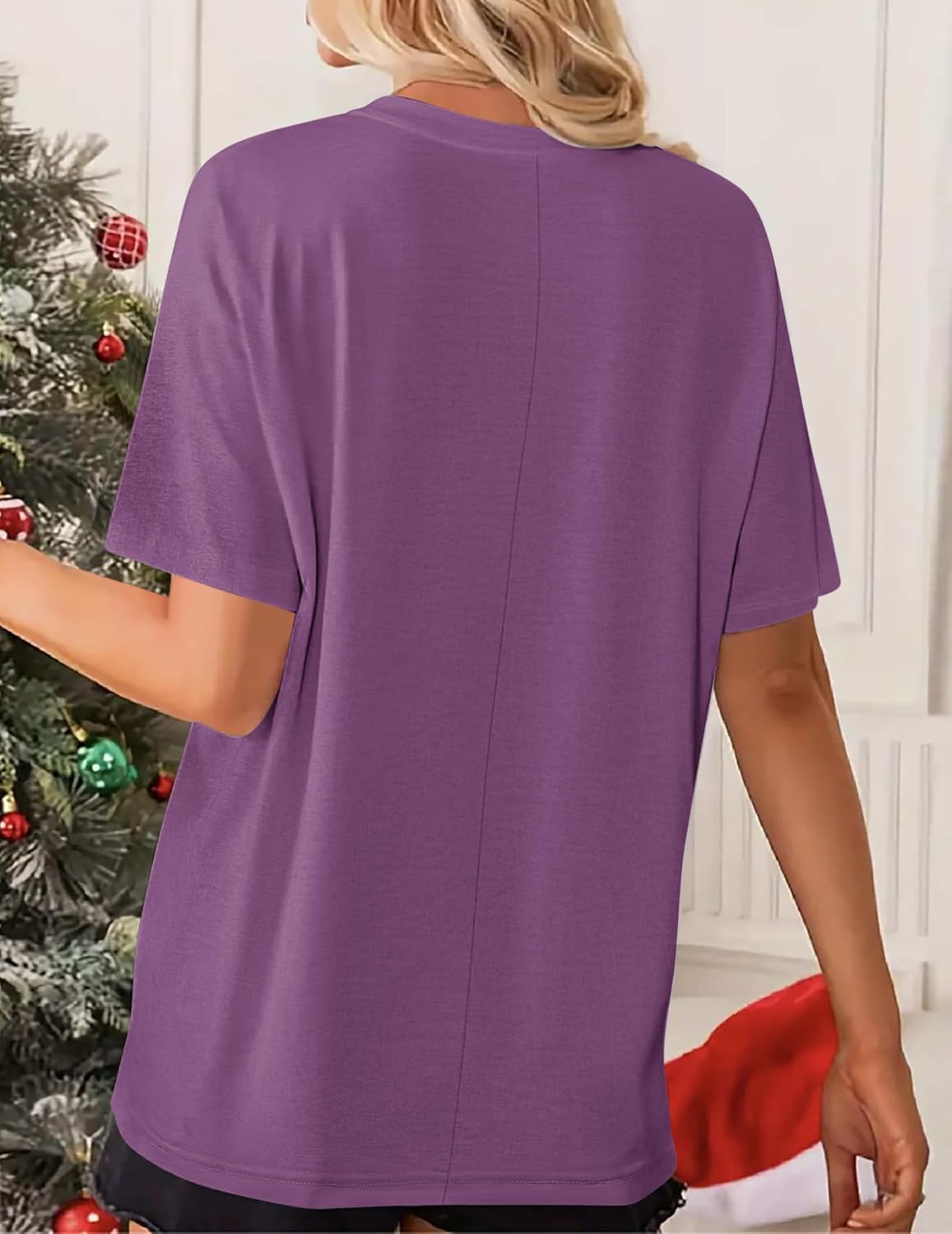 Zeagoo Women's T-Shirts Short Sleeve Tops Summer Casual Blouse Crew Neck Basic Shirt 2 Pack Loose Fit Tee - Image 5