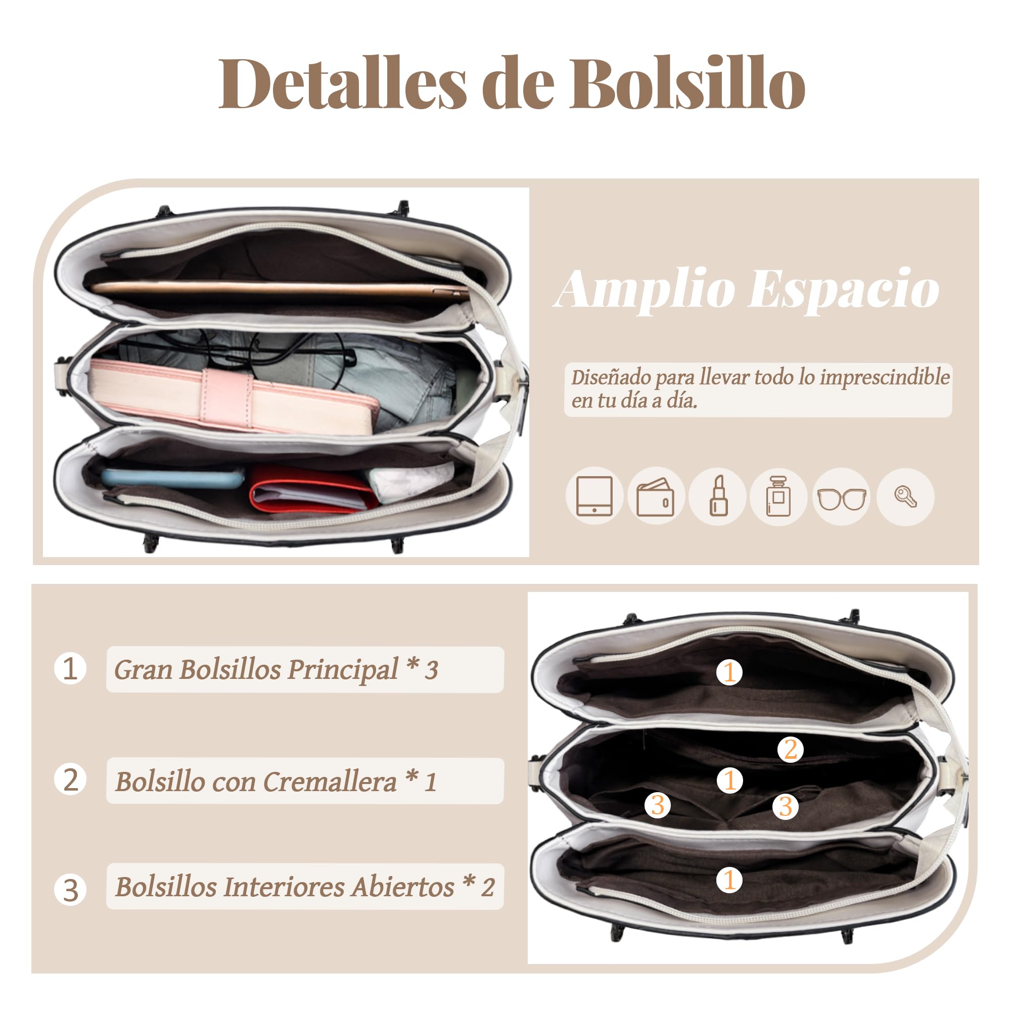 Bolso Mujer Bandolera Mediano de Cuero PU con Colgante de Corazón