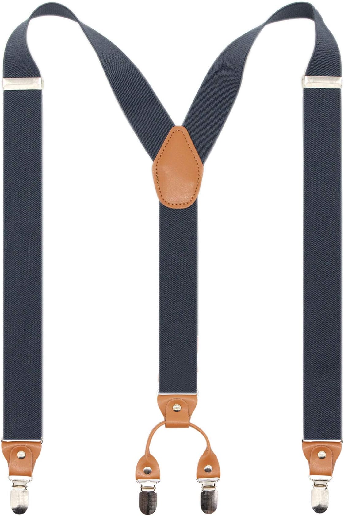 Timiot Men’s Y-Back 4 Metal Clip Elastic Wide Suspenders Perfect For Both Casual&Formal