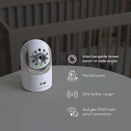 Miniatura 4 de Pantalla Infant Optics DXR-8 PRO para bebé, de 720P, 5 pulgadas con calidad HD y A.N.R. (reducción activa del ruido), color blanco