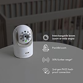 Infant Optics DXR-8 PRO Video Baby Monitor, 720P HD Resolution 5 Display, Patented A.N.R. (Active Noise Reduction), No WiFi, Pan Tilt Zoom, and Interchangeable Lenses