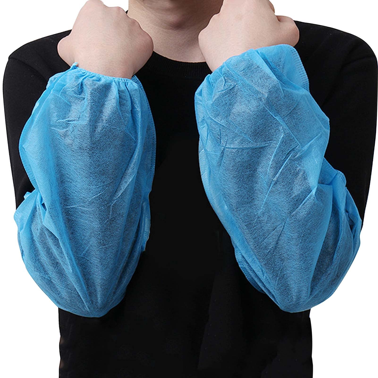 Coprimaniche monouso in Polipropilene - Confezione da 100, Manicotti Traspiranti per Infermieri/Dentisti/Tatuaggi/Servizi di ristorazione, Comodi da Usare (Colore: Blu)