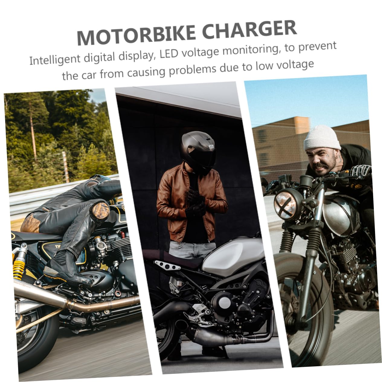 PartyKindom Motorcycle Pd Charger 12v/24v 4.2a Fast Charge Dual Port Handlebar Mount Voltage Monitoring