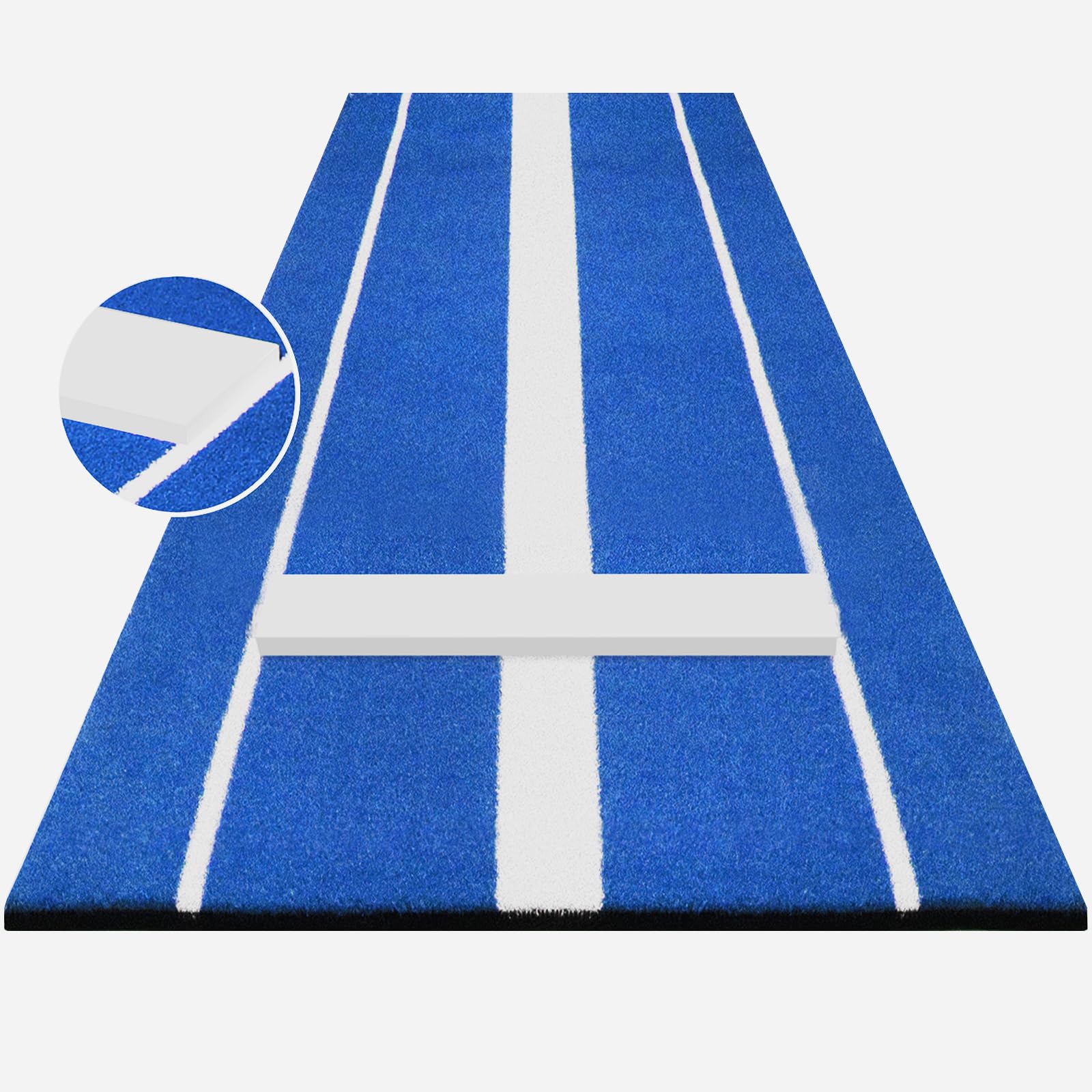 TUBAGOU Softball Pitching Mat Regulation Softball Pitching Rubber/Mound for Pitchers Indoor Outdoor Pitching Practice with 5mm Pitching Pad Antifade Antislip Pitch 10' X 3'