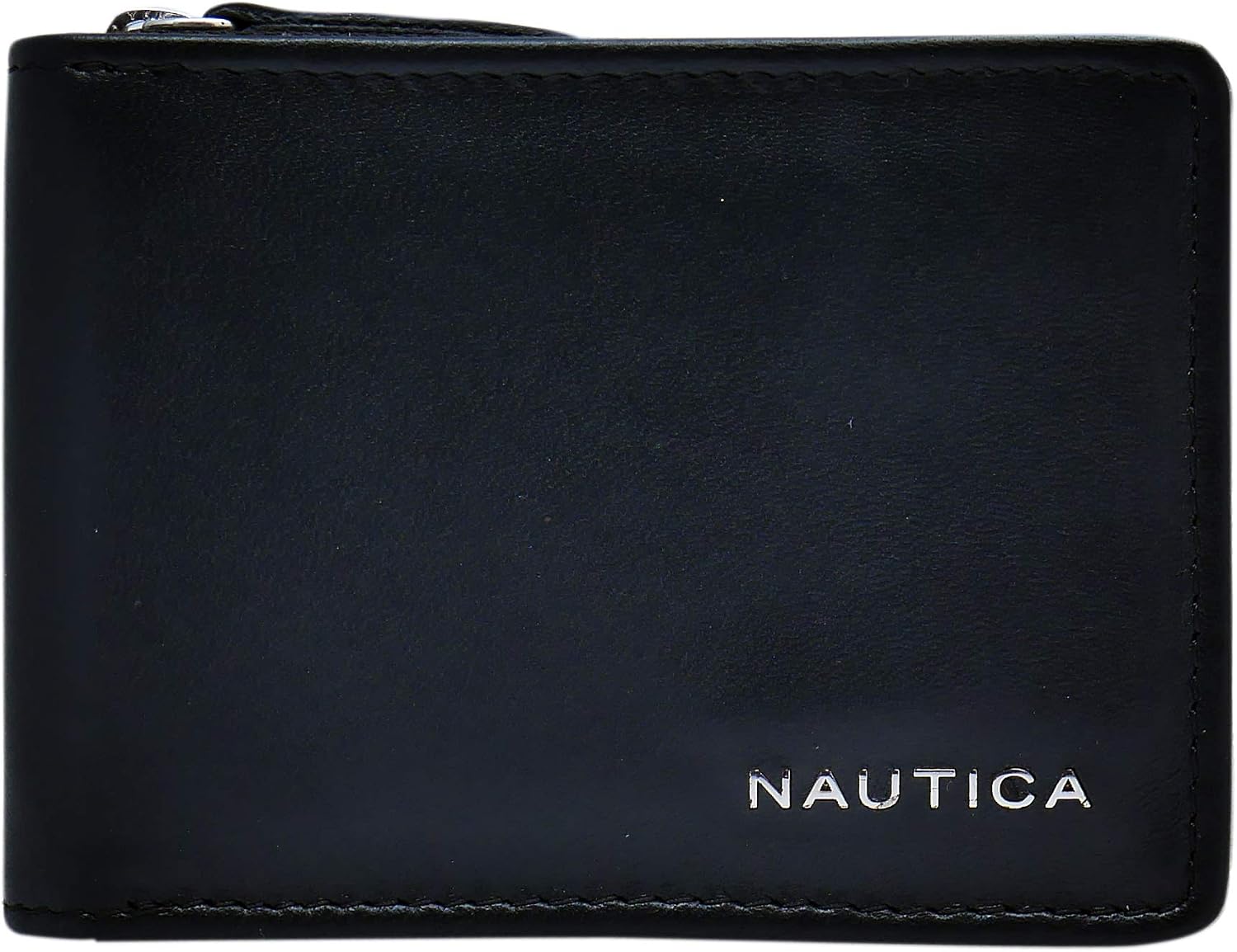 Nautica Men's Leather Slim Zip Wallet