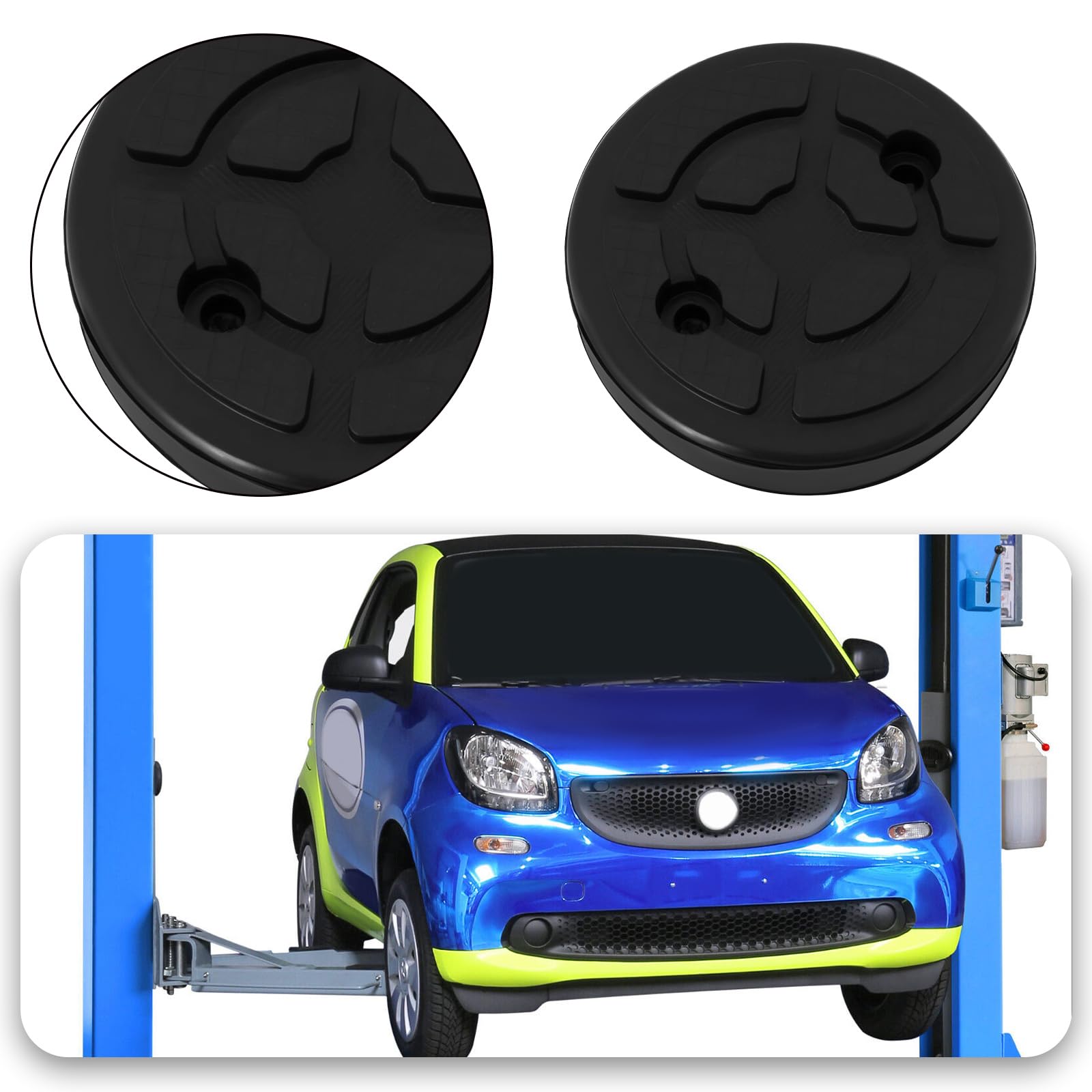 ECSiNG Lot de 4 coussinets ronds en caoutchouc pour levage de voiture - 120 mm x 30 mm - Compatible avec les élévateurs Twin Busch