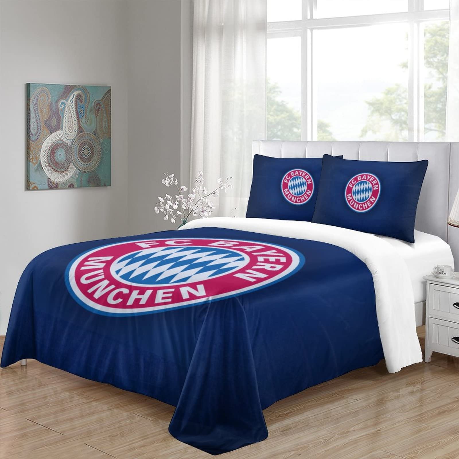 Drap-Housse FC Bayern Munich 100% Coton | 90-100x190-200cm - Rouge Officiel