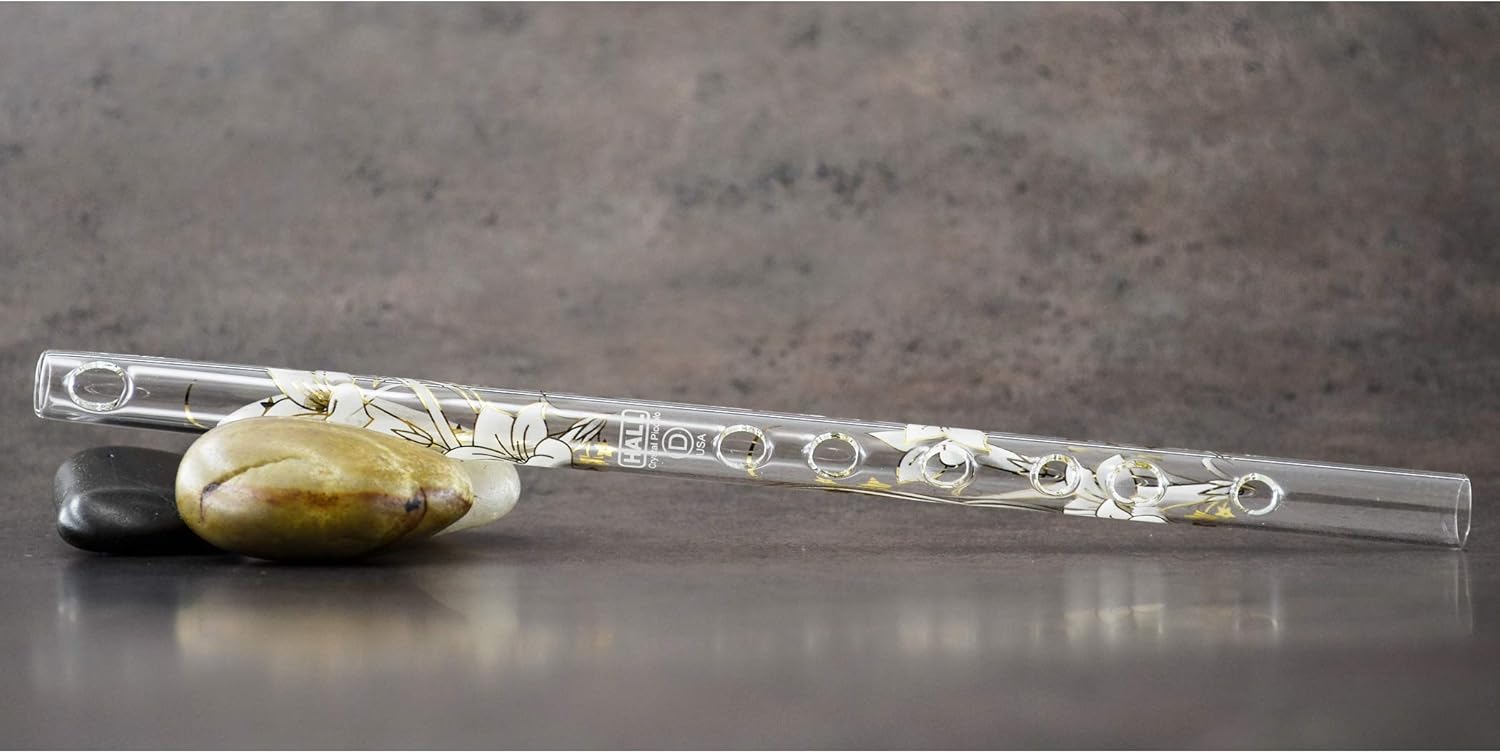 Hall Crystal Flute 11201 - Inline Glass Piccolo in C - White Lily