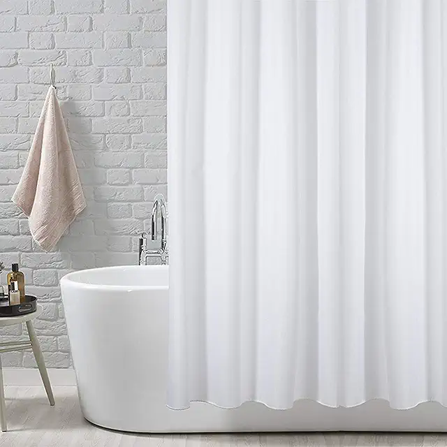 Hotel Shower Curtain - Mould Resistant White 180x180cm
