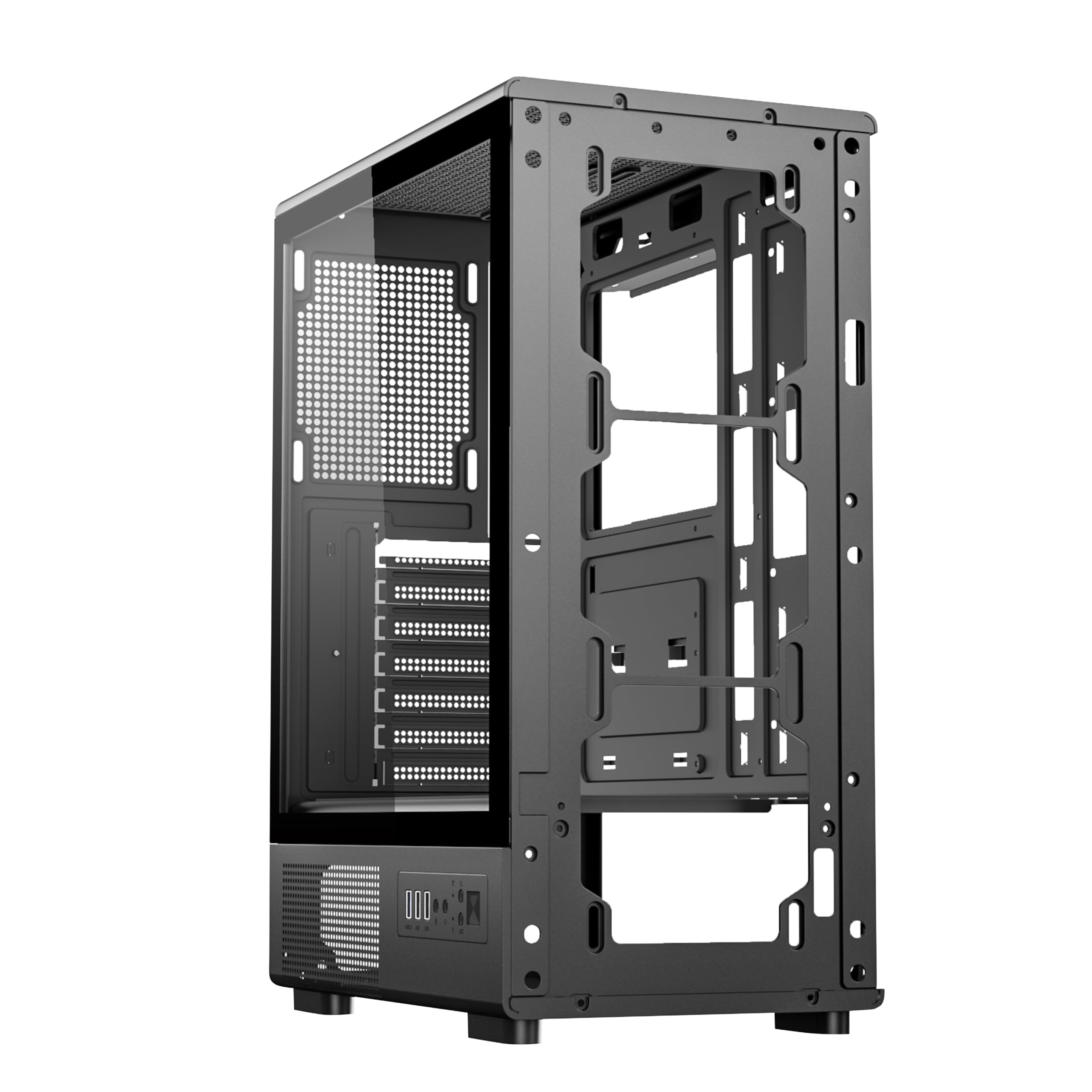 Circle Amazer X1 Mid-Tower Case - Black Gaming PC Case -10
