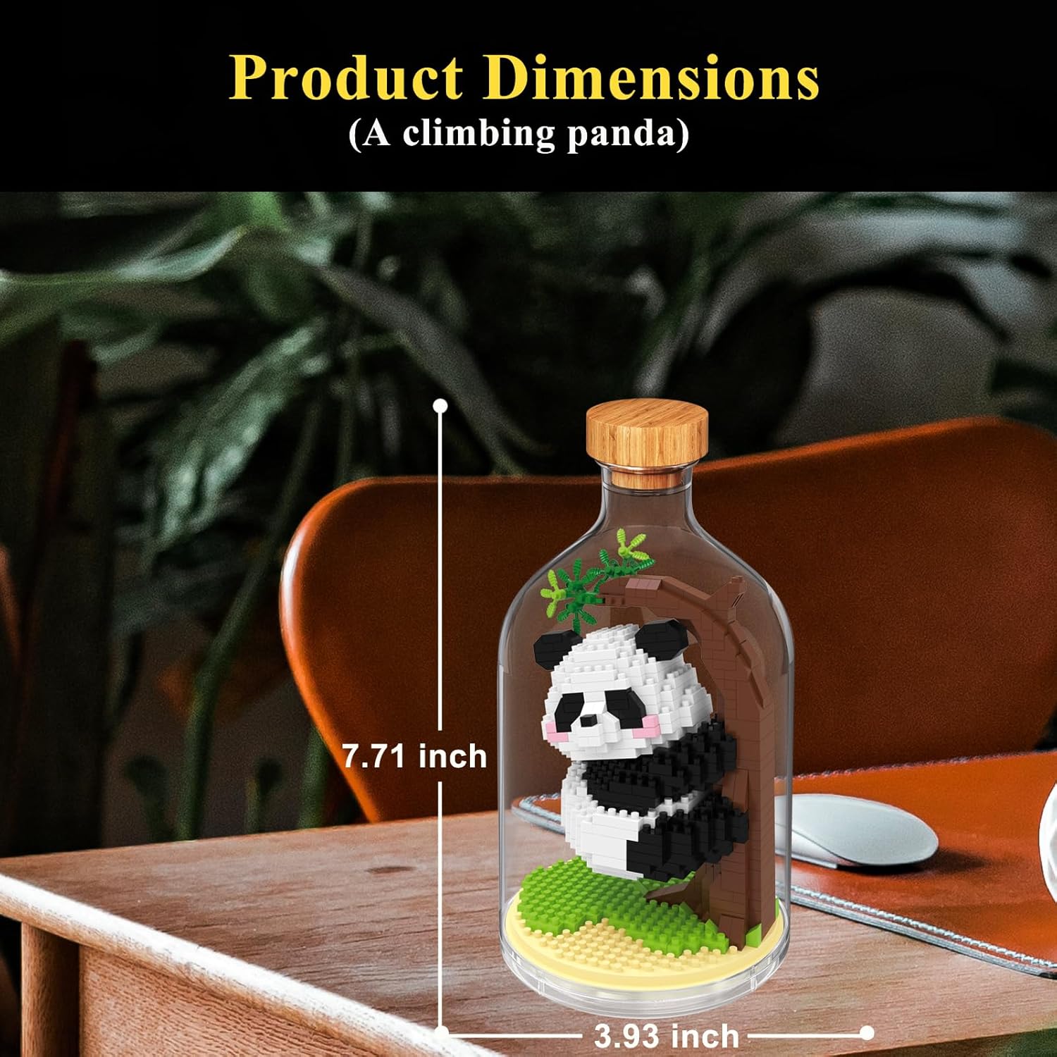 Creative Panda Toy Building Set,Adult Mini Animal Friend Set,Party Favors Gift for Friends,Animal Lovers Office Home Decor Building Block,New Year Easter Birthday Gift for Family(Climbing) - Image 2