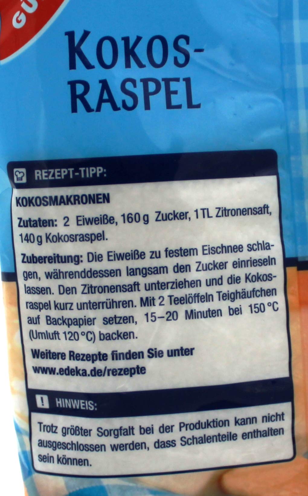 Gut & Günstig Kokosraspeln fein, 25er Pack (25 x 200g)