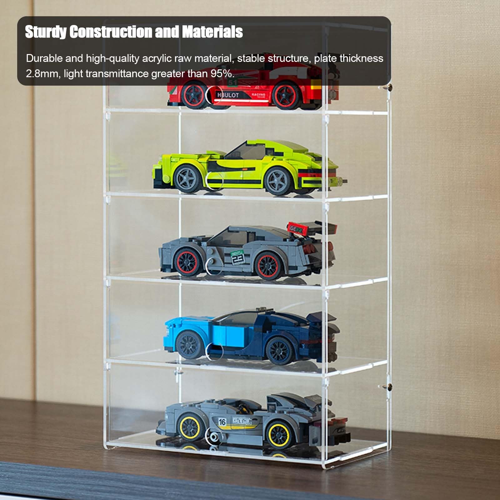 cajas de metacrilato Cajas de Acrílico para Exhibición Modelo de Coche de 8 Capas, Caja de Almacenamiento Transparente para Artefactos de Muñecas Protección Antipolvo, Minifigure Contenedores de Almac