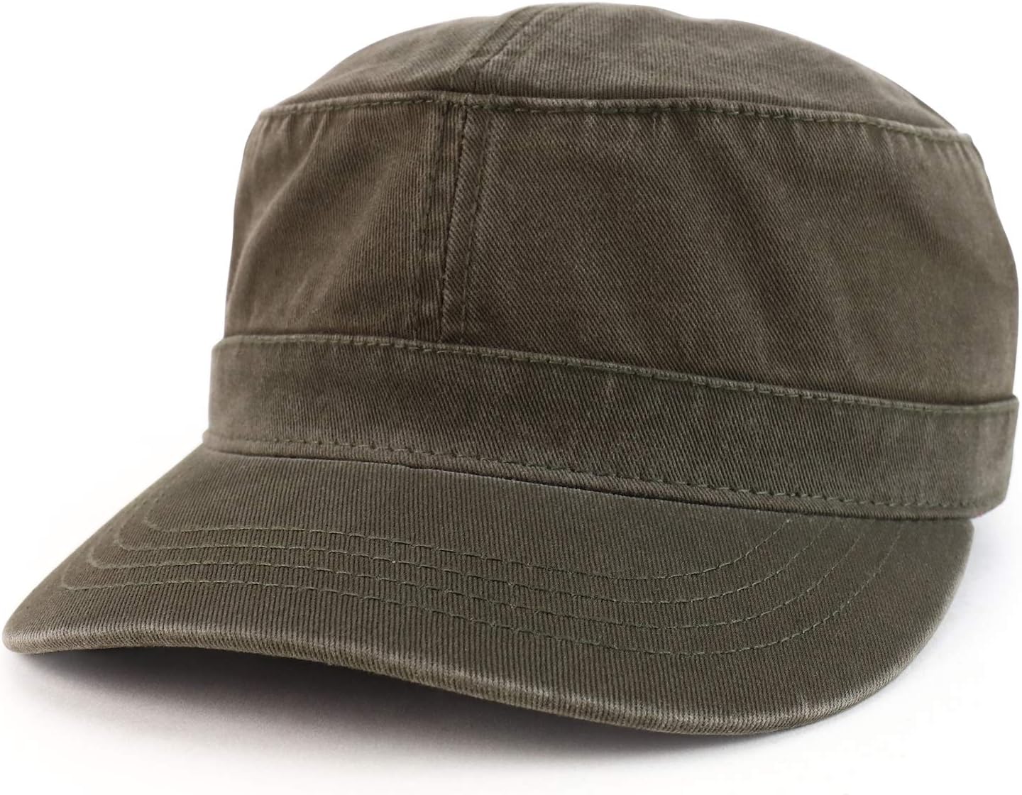 Trendy Apparel Shop Cotton Army Cap Military Flat Top Adjustable Baseball Cap