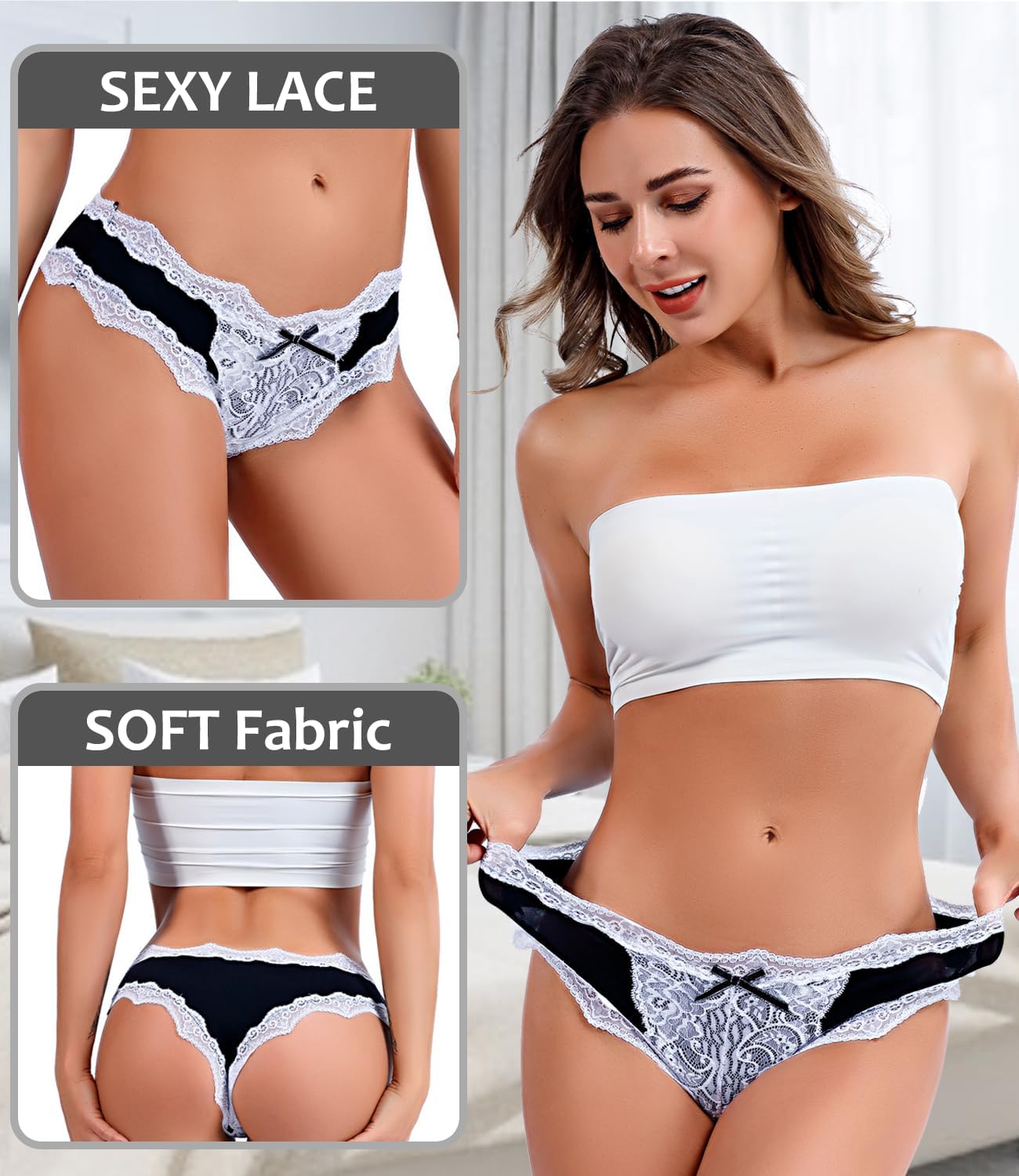 Women's Lace Underwear Sexy Panties for Women Comfort Cheeky Bikini Underwear Soft Hipster Brief Panties for Ladies - Image 8