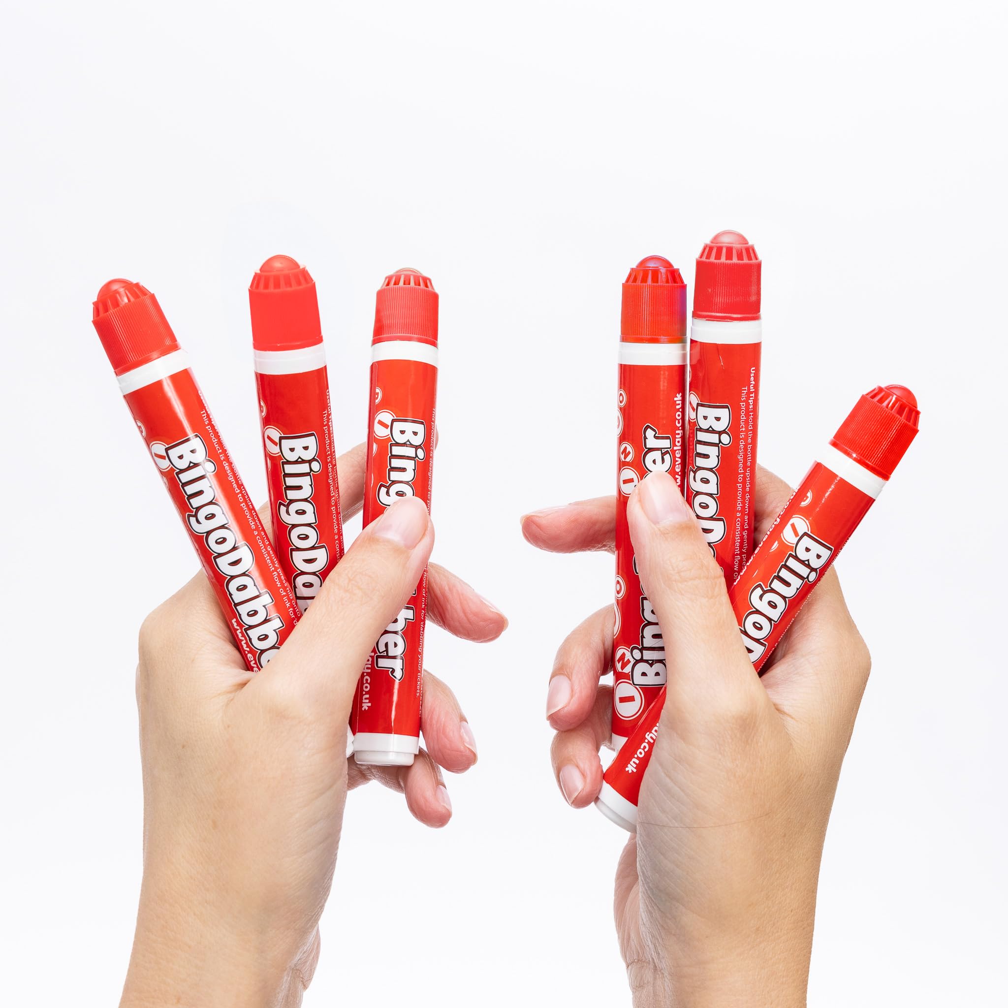 evelay 6 Bingo Dabbers - 20ml Slimline Markers, Red - Image 4