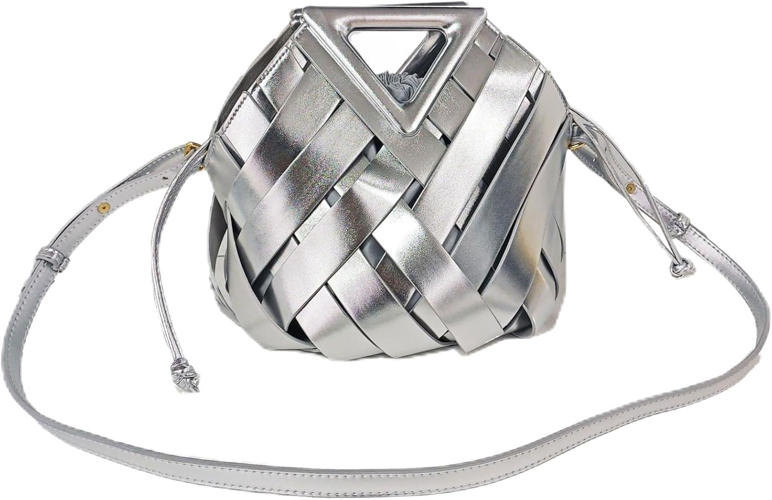 Women’s Woven Crossbody Bag Multiway Handbag Shoulder Purse Lightweight Hollow Diamond Pattern Drawstring Pocket