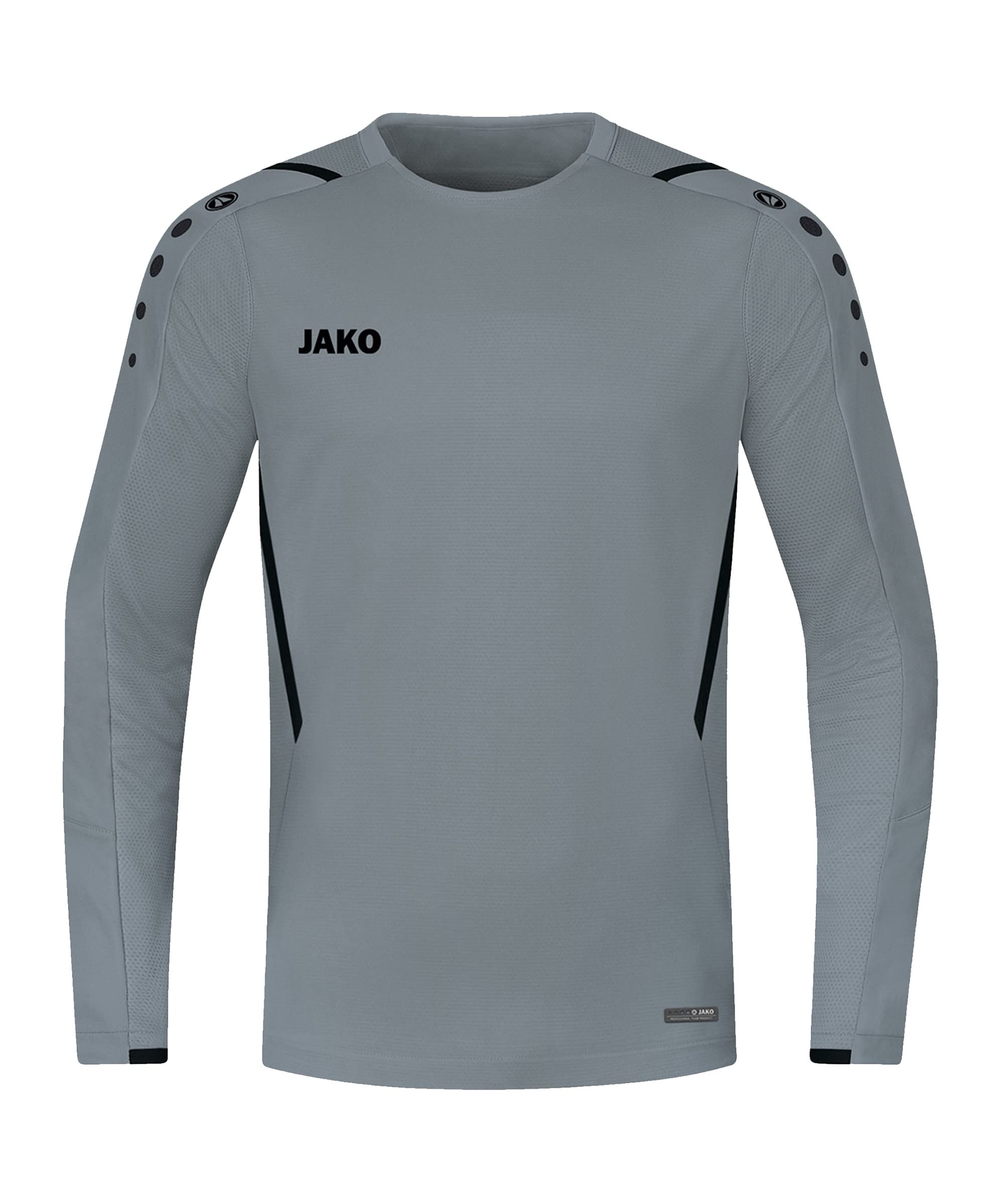 JAKO Unisex 8821 Sweatshirt, unisex_adult, Sweatshirt, 8821, Stone Grey/Black, S