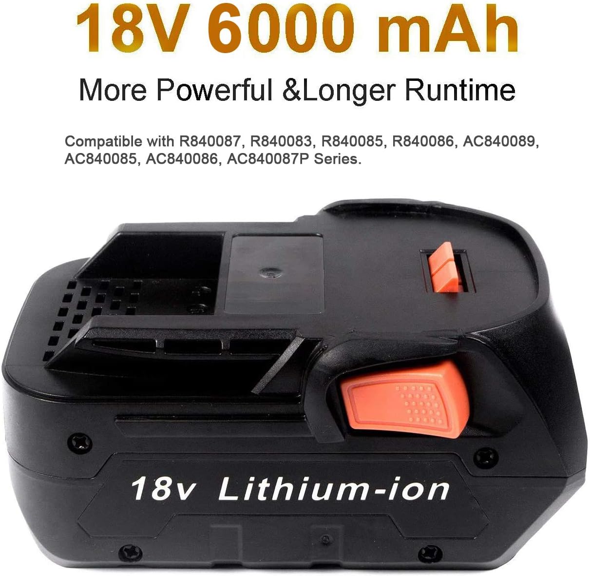 Tech Deals 🔥 2Pack 18V 6.0Ah Lithium Ion Replacement Battery for Ridgid 18Volt Battery R840084 R840087 R840083 R840086 AC840085