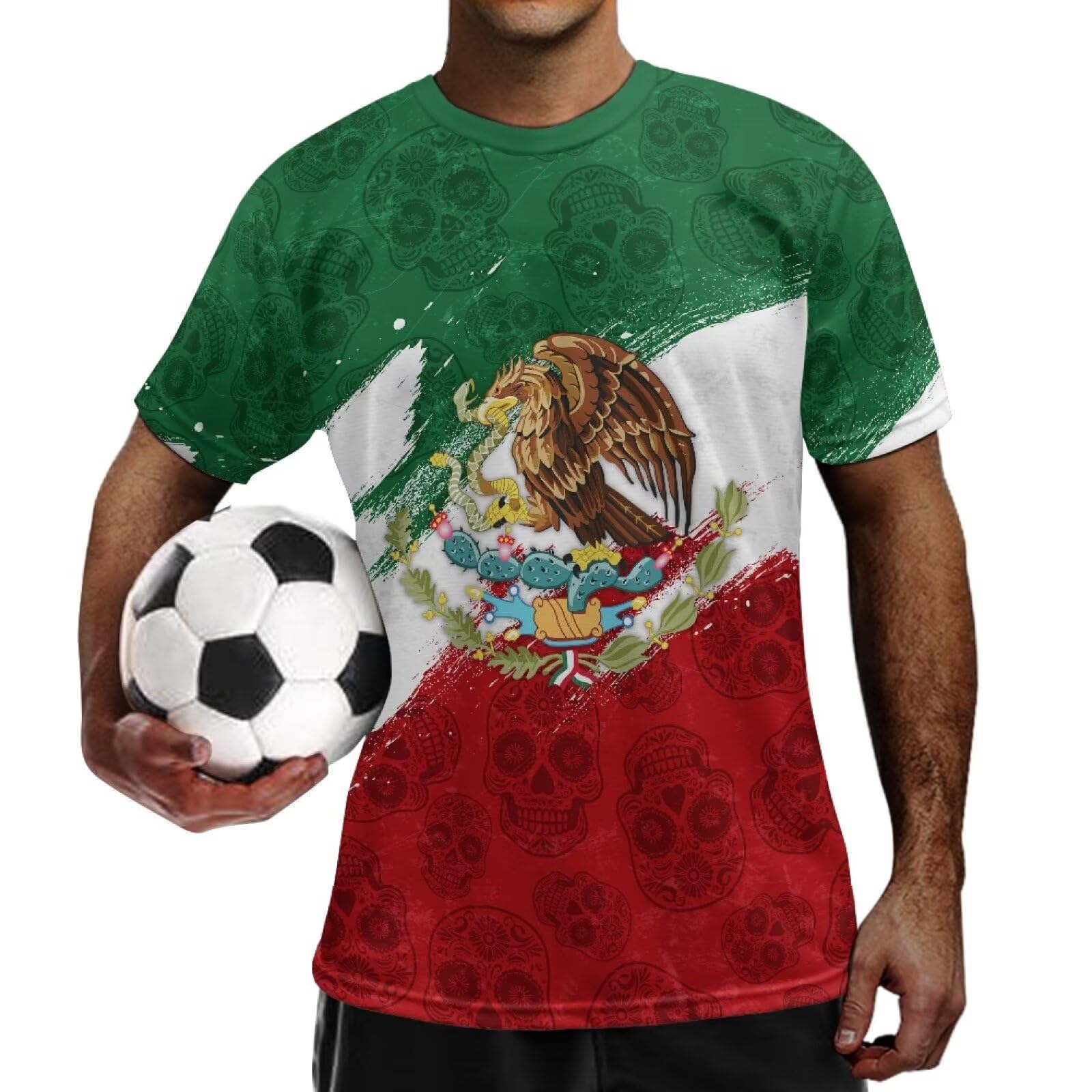 Jrysaedy Soccer Jersey Shirts for Men Athletic Football Jersey Breathable Short Sleeve Training Shirt