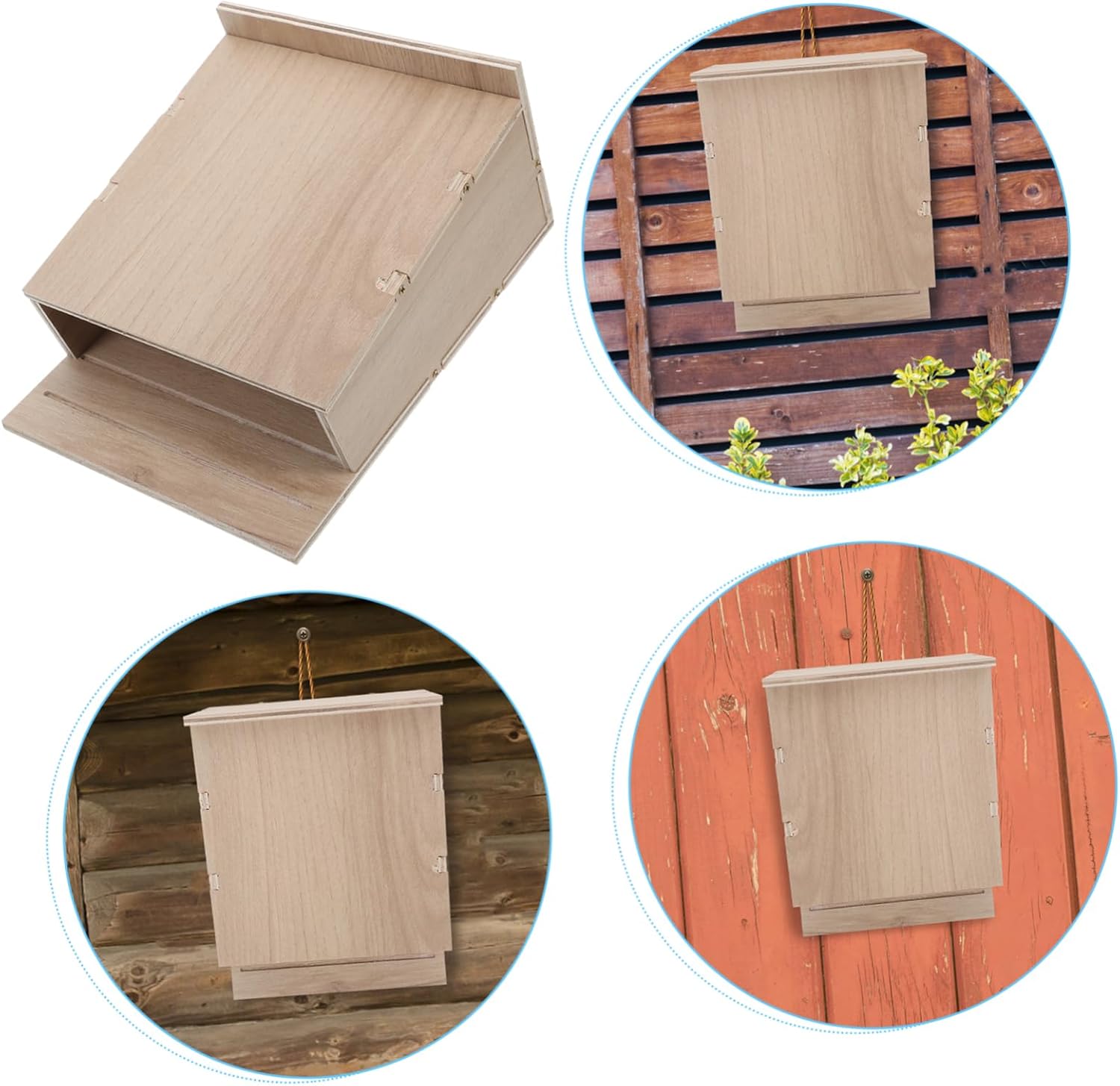 UKCOCO Single Chamber Weatherproof Wooden Bat House for Backyard Secure Outdoor Habitat for Bats Nesting and Hibernation Site Natural Habitat Design