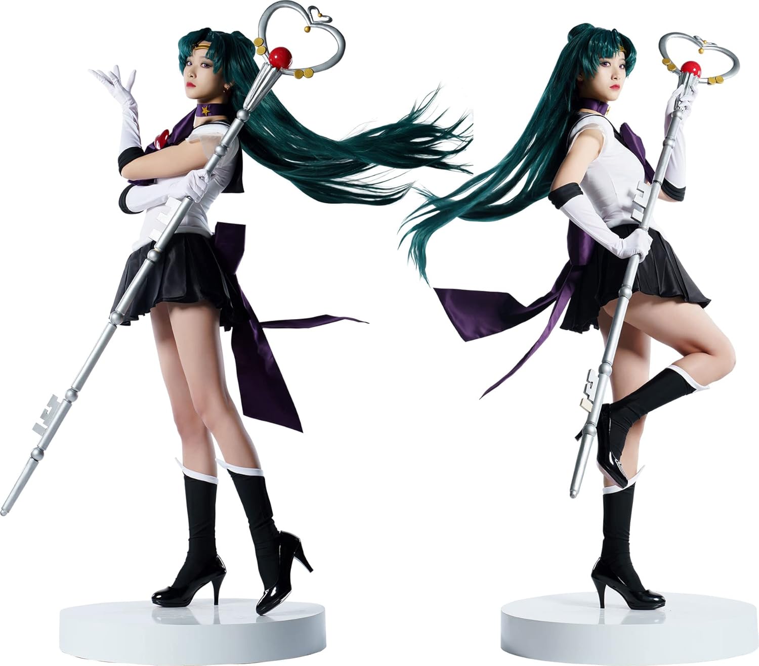 Vista 3 de JWKCOS Sailor Moon Sailor Pluto Setsuna Meiou Disfraz de cosplay SuperS