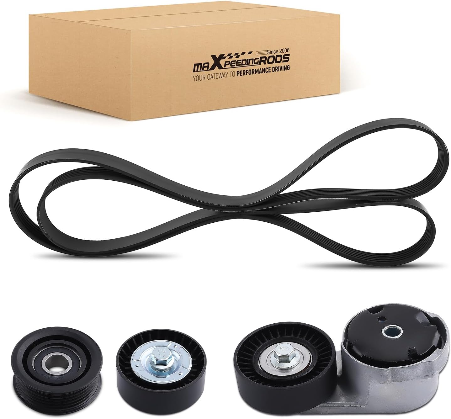 maXpeedingrods Engine Drive Belt Tensioner Idler Pulley Serpentine Belt Drive Component Kit for Dodge Grand Caravan Chrysler Town & Country Charger Challenger 300 Ram 1500 Durango Journey 39282 38082