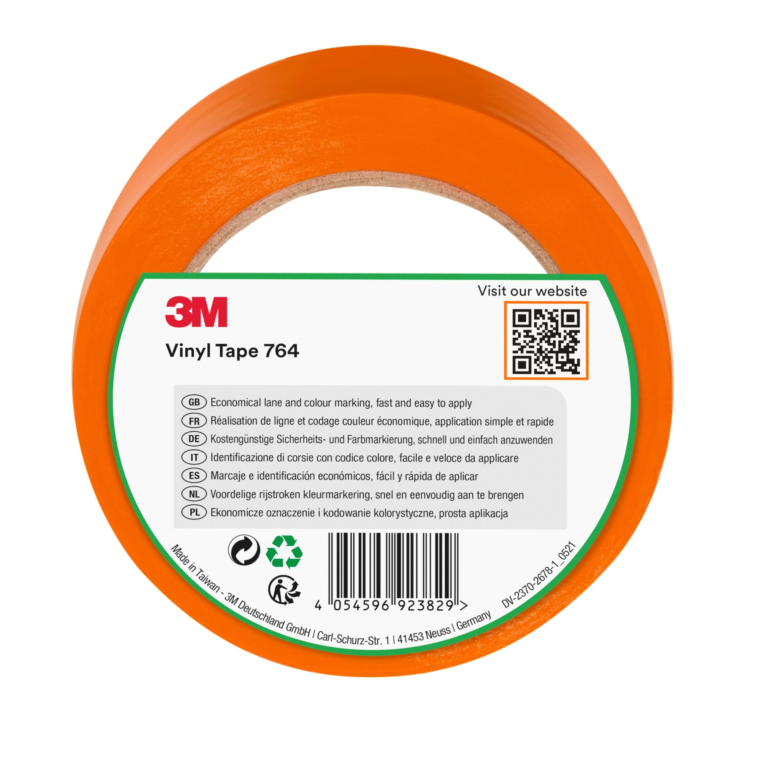 3M PVC-Klebeband 764i, orange, 50 mm x 33 m, Orange