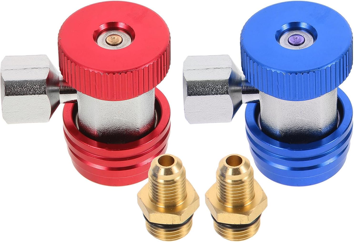 Abaodam 1 Pair Copper Quick Coupler Adapter for Auto Car Air Conditioning System Compatible with Automotive Ac Quick Connect Coupler 4/1 Ratio Convenient Feature