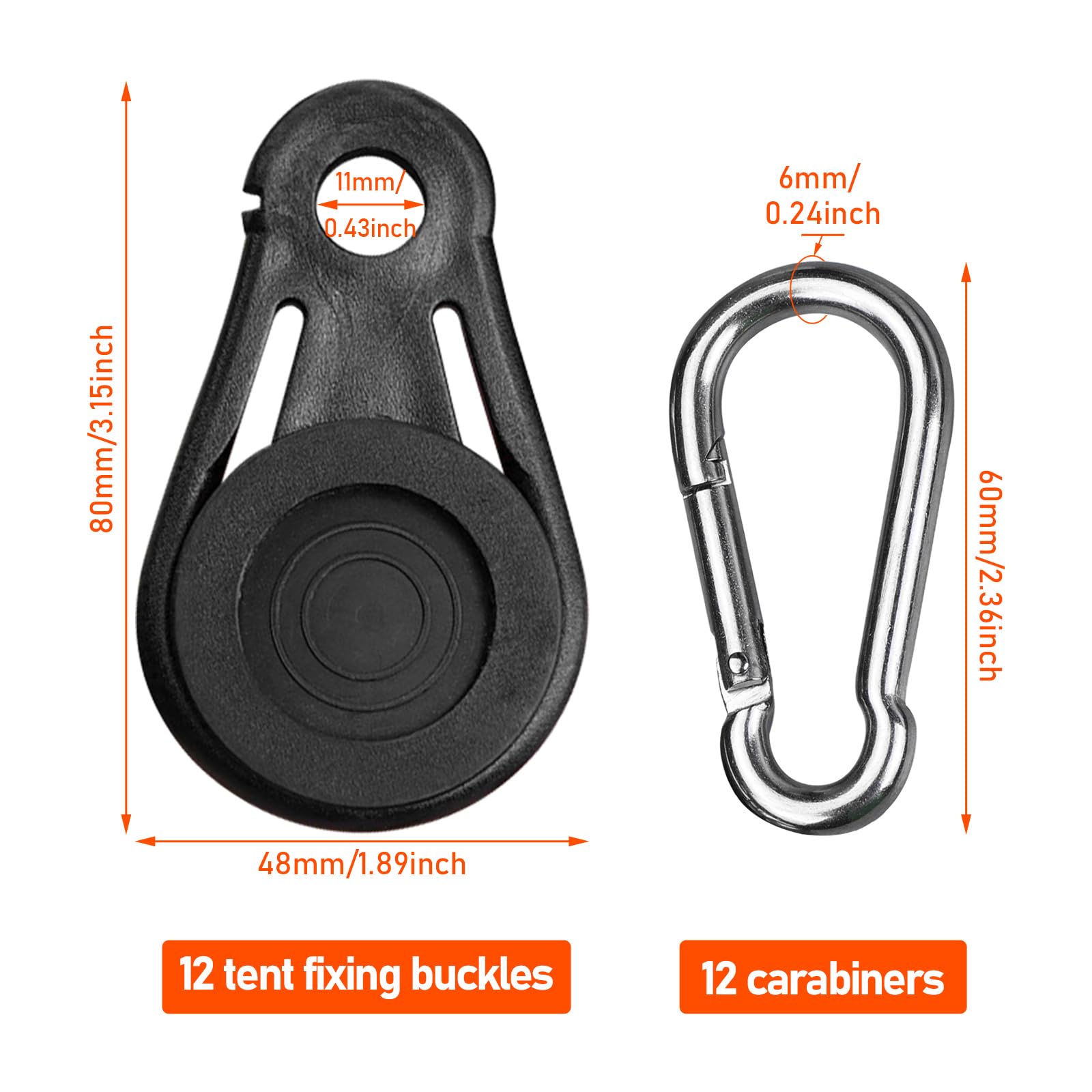 Clip per teloni, resistenti morsetti a vite per il pollice, set di morsetti per tende da tenda, tettoie e coperture, morsetto di bloccaggio, per esterni, campeggio, agricoltura, giardino, 20 pezzi